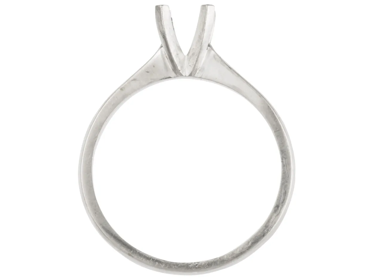 Sterling Silver Round 4 Claw Ring Mount 5.0mm Hallmarked 0.50pt Size M