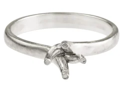 Sterling Silver Round 4 Claw Twist Ring Mount Hallmarked 6.0mm 0.75pt Size M