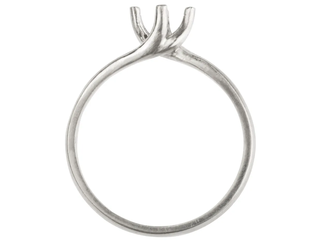 Sterling Silver Round 4 Claw Twist Ring Mount Hallmarked 6.0mm 0.75pt Size M