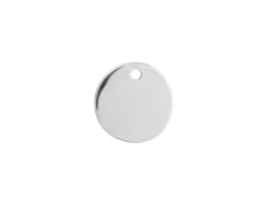Sterling Silver Round Disc 10mm Stamping Blank Pack of 5 With 1 Hole, Marked '925', 100% Recycled Silver