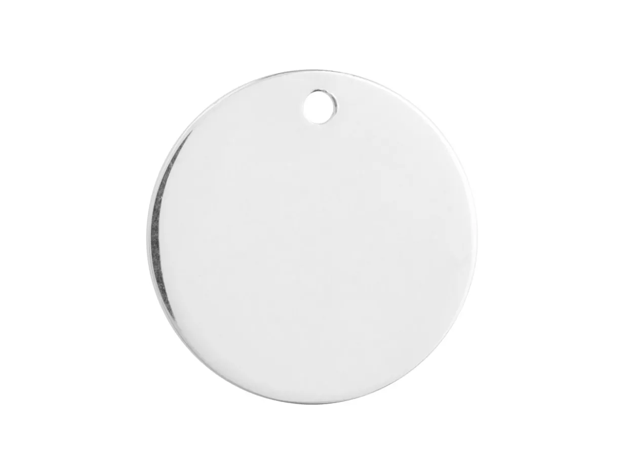 Sterling Silver Round Disc 20mm Stamping Blank Pack of 3 With 1 Hole, Marked '925', 100% Recycled Silver