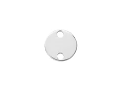 Sterling Silver Round Disc 10mm Stamping Blank Pack of 5 With 2 Holes, Marked '925', 100% Recycled Silver