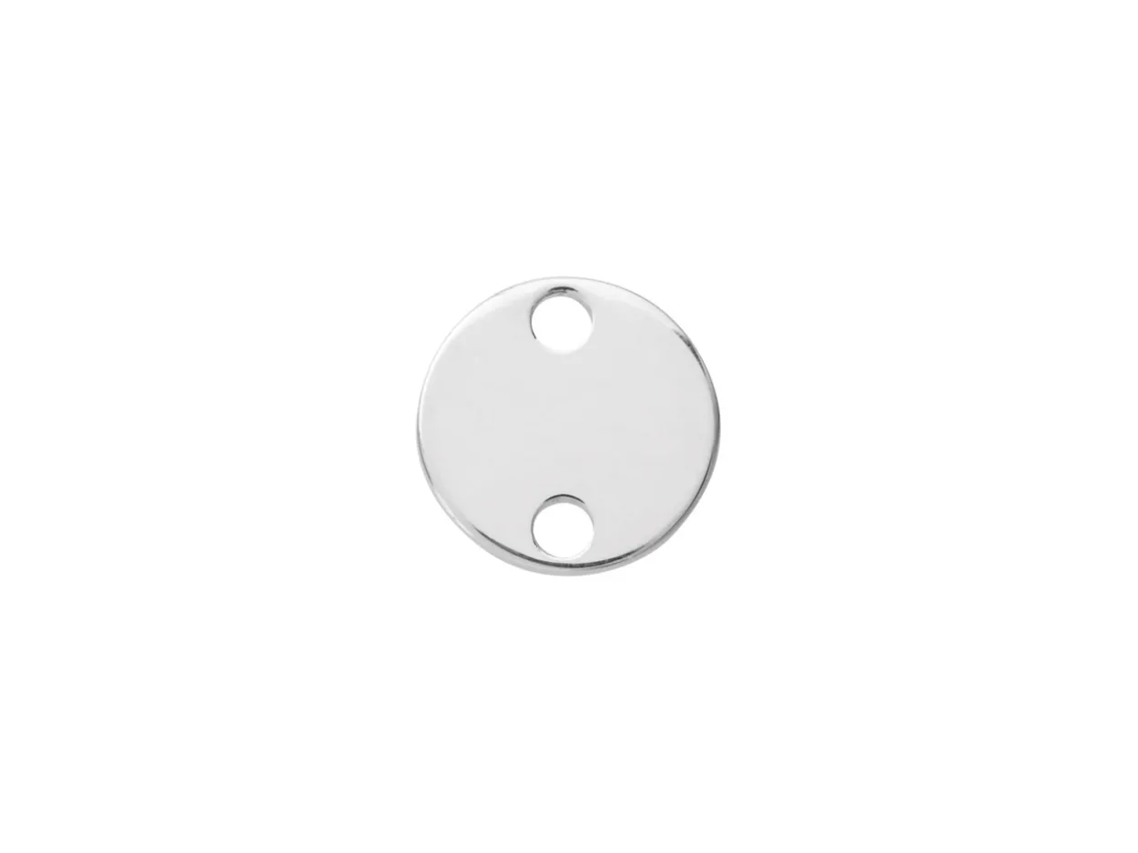 Sterling Silver Round Disc 10mm Stamping Blank Pack of 5 With 2 Holes, Marked '925', 100% Recycled Silver