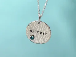 Sterling Silver Round Disc 25mm Stamping Blank With 1 Hole, Marked '925', 100% Recycled Silver