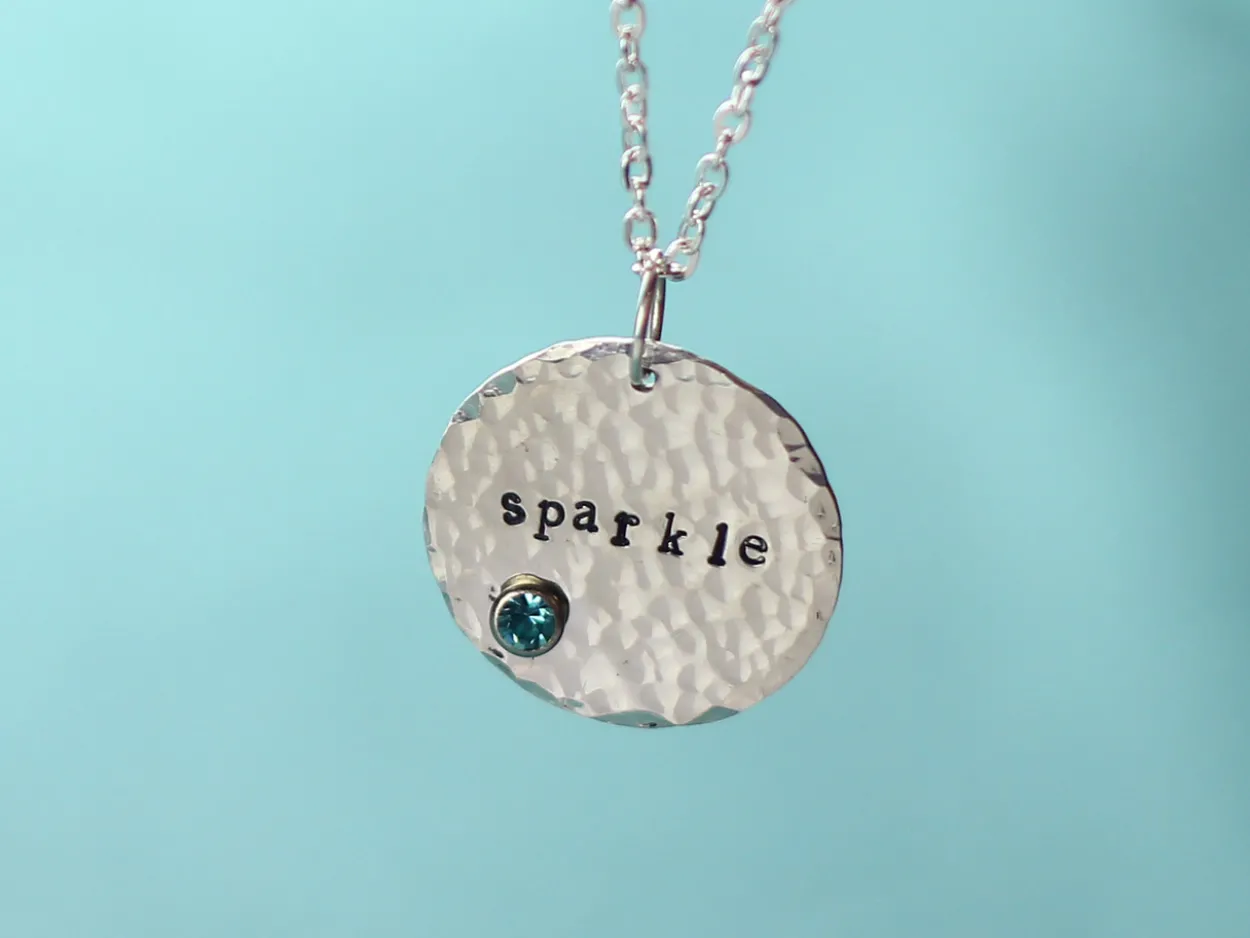 Sterling Silver Round Disc 25mm Stamping Blank With 1 Hole, Marked '925', 100% Recycled Silver