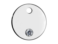 Sterling Silver Round Disc 10mm Cubic Zirconia Stamping Blank Heavy