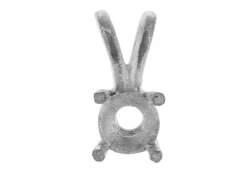 Sterling Silver Round Double Gallery 4 Claw Pendant Round 50pt