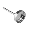Sterling Silver Round Ear Stud, Pack of 6, 5mm Bezel Set