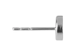 Sterling Silver Round Ear Stud, Pack of 6, 5mm Bezel Set
