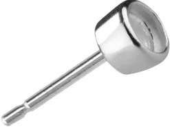 Sterling Silver Round Ear Stud 6mm, Pack of 10, Bezel Set