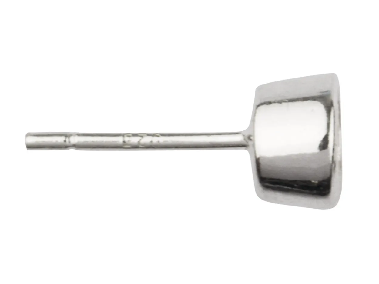 Sterling Silver Round Ear Stud 5mm, Pack of 10, Bezel Set
