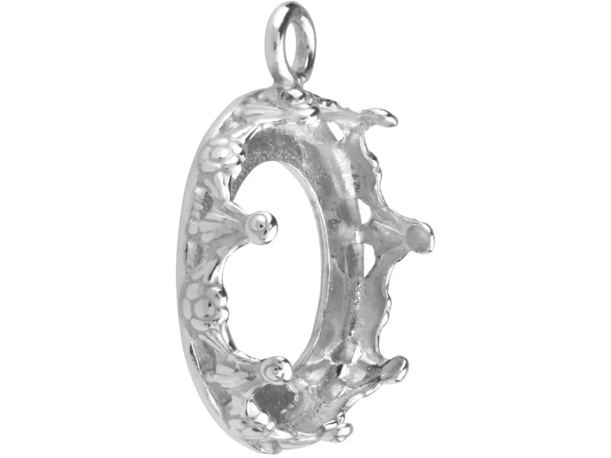 Sterling Silver Round Filigree Bezel Cup 14mm