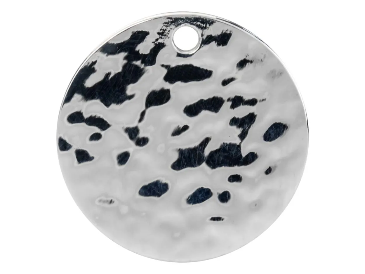 Sterling Silver Round Hammered Blank 15mm Pack of 3