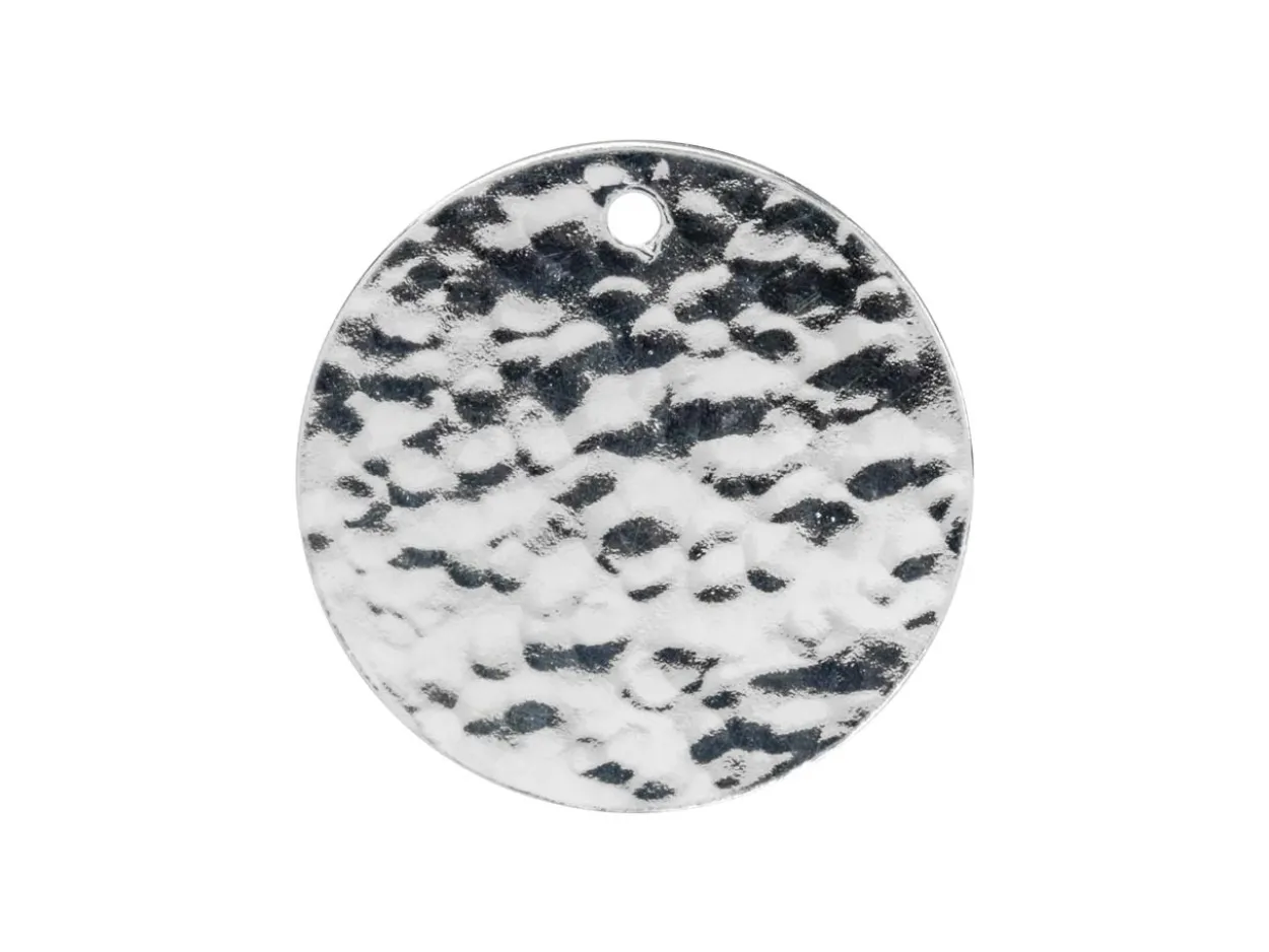 Sterling Silver Round Hammered Blank 20mm