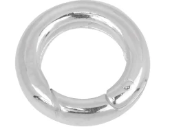 Sterling Silver Round Heavyset Spring Gate Clasp 15 X 3mm
