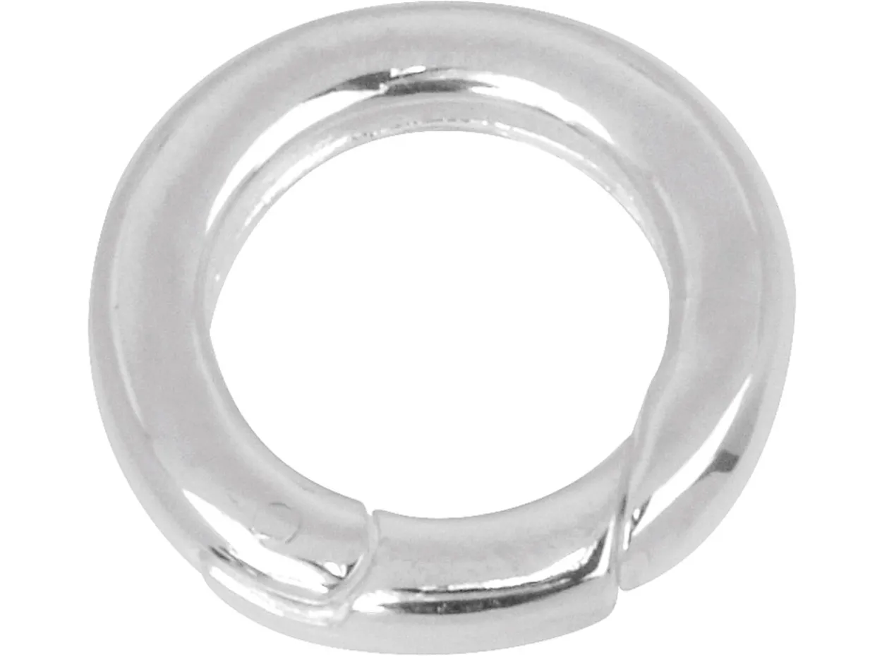 Sterling Silver Round Heavyset Spring Gate Clasp 20 X 3mm