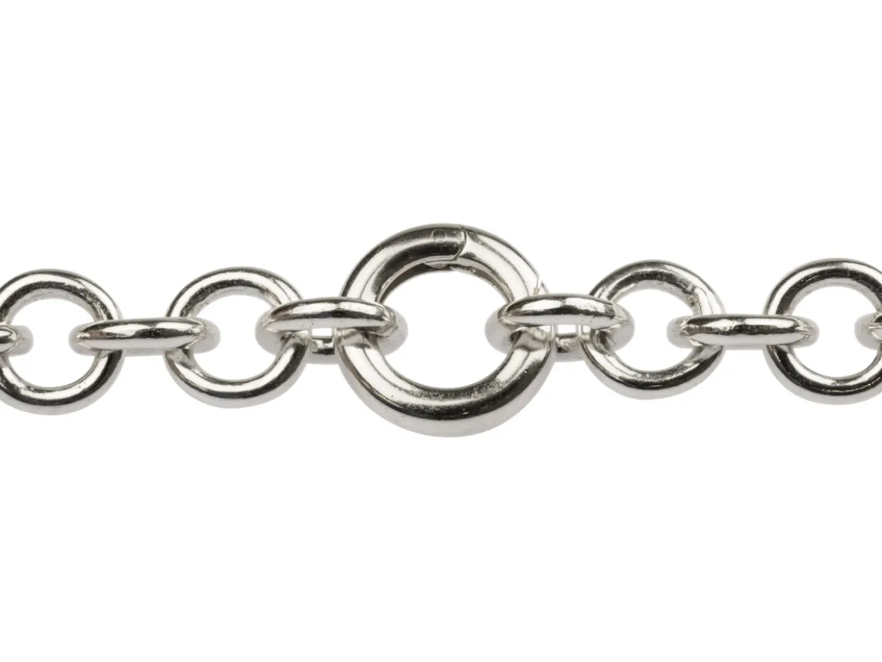 Sterling Silver Round Heavyset Spring Gate Clasp 20 X 3mm