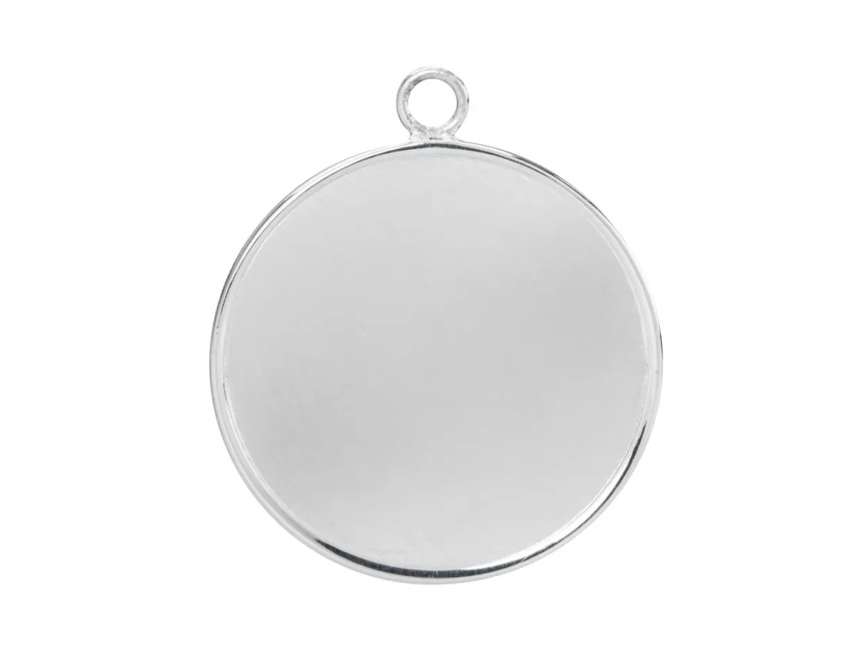 Sterling Silver Round Locket Insert Blank 18mm