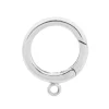 Sterling Silver Round Spring Gate Clasp With Ring 10mm, Lightweight