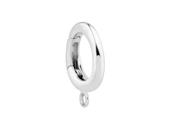Sterling Silver Round Spring Gate Clasp With Ring 10mm, Lightweight