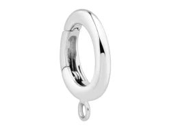 Sterling Silver Round Spring Gate Clasp With Ring 14mm, Lightweight