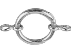 Sterling Silver Round Spring Gate Clasp With Double Rings 16mm
