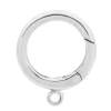 Sterling Silver Round Spring Gate Clasp With Ring 12mm, Lightweight