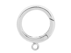 Sterling Silver Round Spring Gate Clasp With Ring 12mm, Lightweight