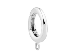 Sterling Silver Round Spring Gate Clasp With Ring 12mm, Lightweight