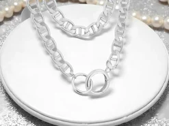 Sterling Silver Round Spring Gate Clasp With Ring 12mm, Lightweight