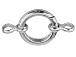 Sterling Silver Round Spring Gate Clasp With Double Rings 18mm
