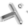 Sterling Silver Round Swivel Cufflink With Separate Joint And Rivet Pin