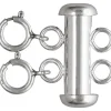 Sterling Silver 2 Row Bolt Ring Tube Clasp 16x4mm