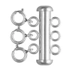 Sterling Silver 3 Row Bolt Ring Tube Clasp 22x4mm