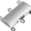 Sterling Silver 3 Row Box Clasp 23x16mm Matt Finish