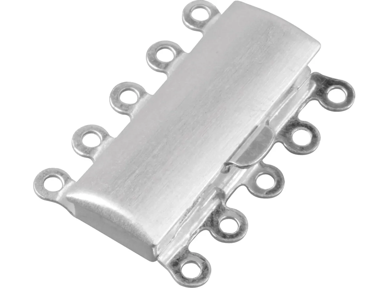 Sterling Silver 5 Row Box Clasp 23x16mm Matt Finish