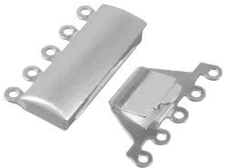 Sterling Silver 5 Row Box Clasp 23x16mm Matt Finish