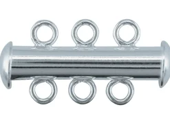 Sterling Silver 3 Row Tube Clasp 21x4mm