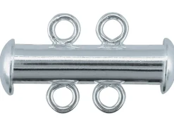 Sterling Silver 2 Row Tube Clasp 16x4mm