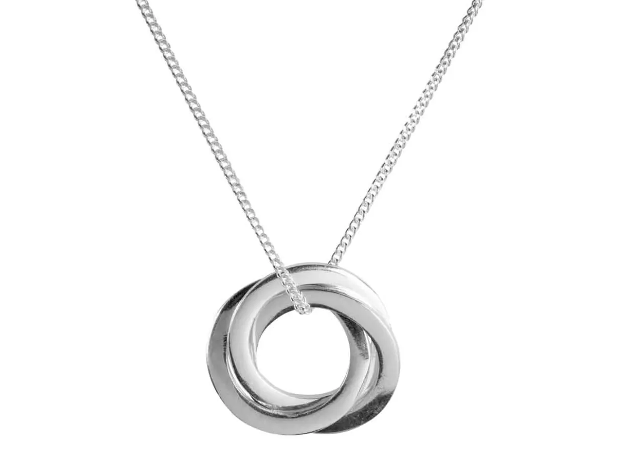 Sterling Silver Russian Trio Ring Necklet