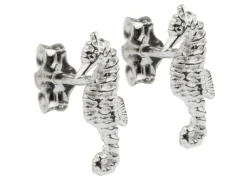 Sterling Silver Seahorse Stud Earrings