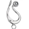 Sterling Silver S Ear Clip For Drops Pair, With 4mm Bead At Top Of Wire And Ring
