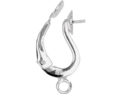Sterling Silver S Ear Clip Pair 5mm Cup And Ring, Takes 6-8mm Bead Or Pearl