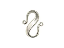 Sterling Silver 'S' Hook Clasp 14mm, Plain Finish