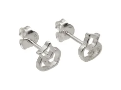 Sterling Silver Silhouette Cat Design Stud Earrings