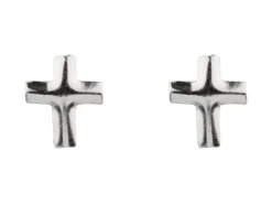 Sterling Silver Small Cross Stud Earrings