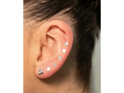 Sterling Silver Smiley Face Labret Post 3mm