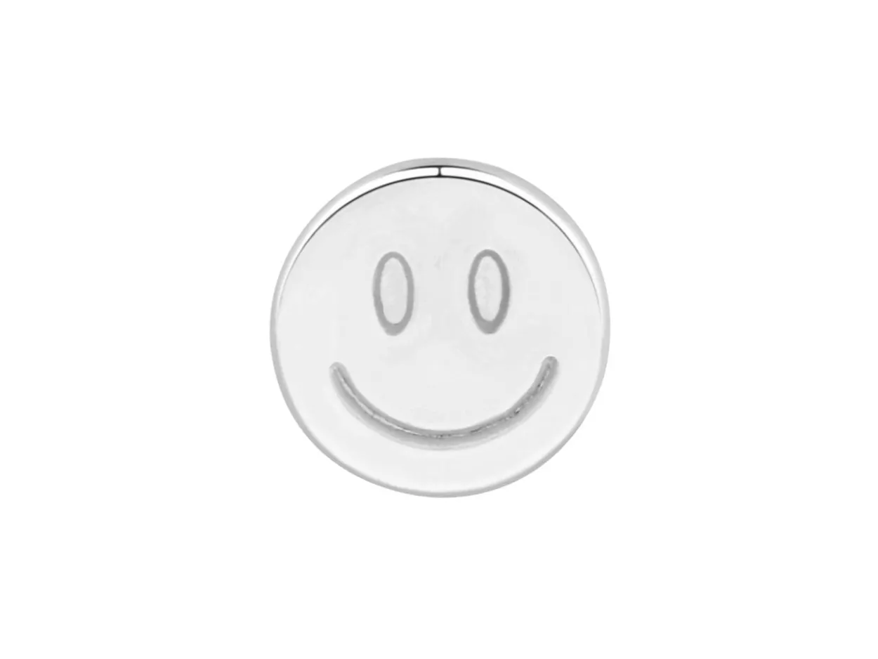 Sterling Silver Smiley Face Labret Tube 3mm