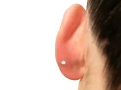 Sterling Silver Smiley Face Labret Tube 3mm