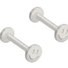 Sterling Silver Smiley Labret Stud Earrings